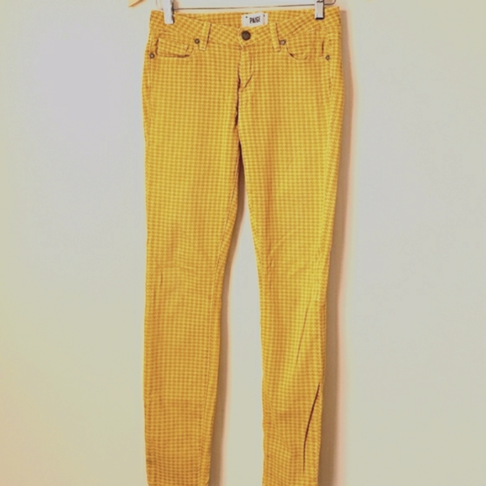Paige Mustard Herringbone Pants